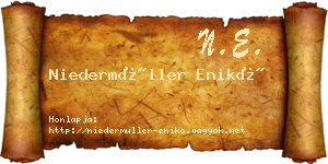 Niedermüller Enikő névjegykártya